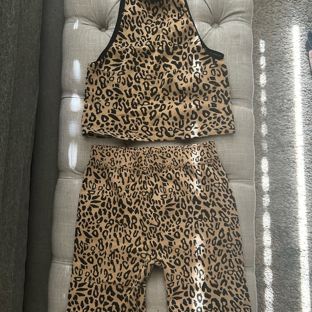 Animal Print Top and Bottom Set